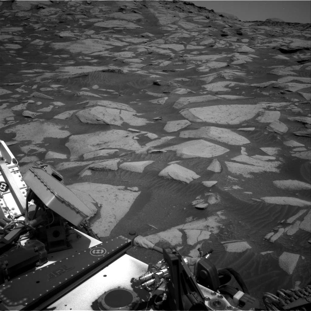 Nasa's Mars rover Curiosity acquired this image using its Right Navigation Camera on Sol 3576, at drive 966, site number 97