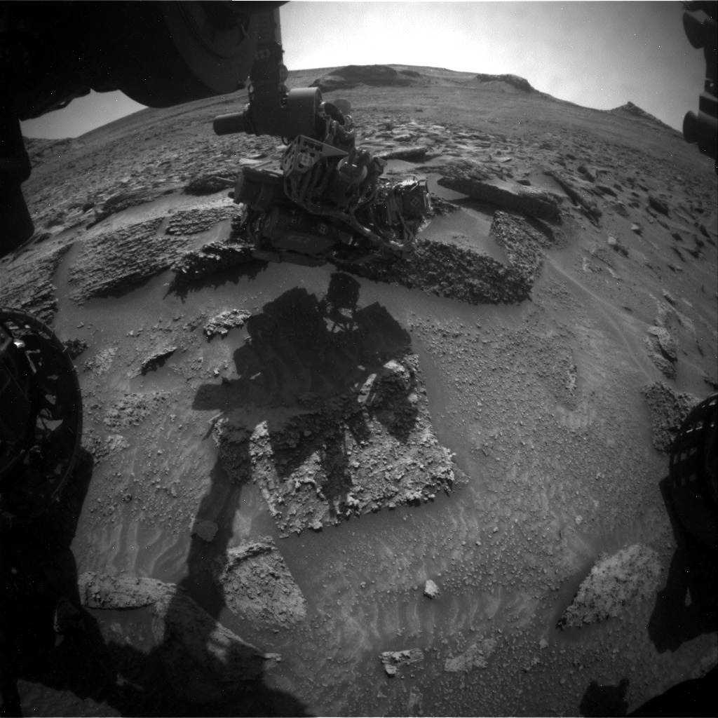 Nasa's Mars rover Curiosity acquired this image using its Front Hazard Avoidance Camera (Front Hazcam) on Sol 3599, at drive 1434, site number 97