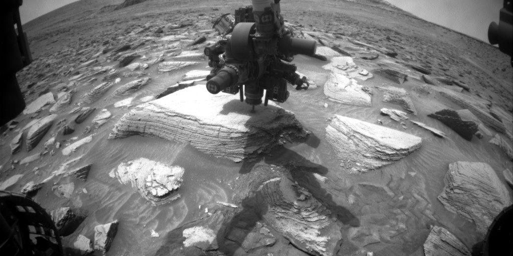 Nasa's Mars rover Curiosity acquired this image using its Front Hazard Avoidance Camera (Front Hazcam) on Sol 3612, at drive 1734, site number 97