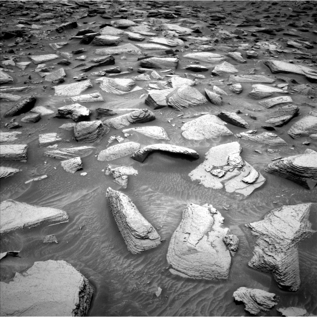 Nasa's Mars rover Curiosity acquired this image using its Left Navigation Camera on Sol 3618, at drive 1734, site number 97