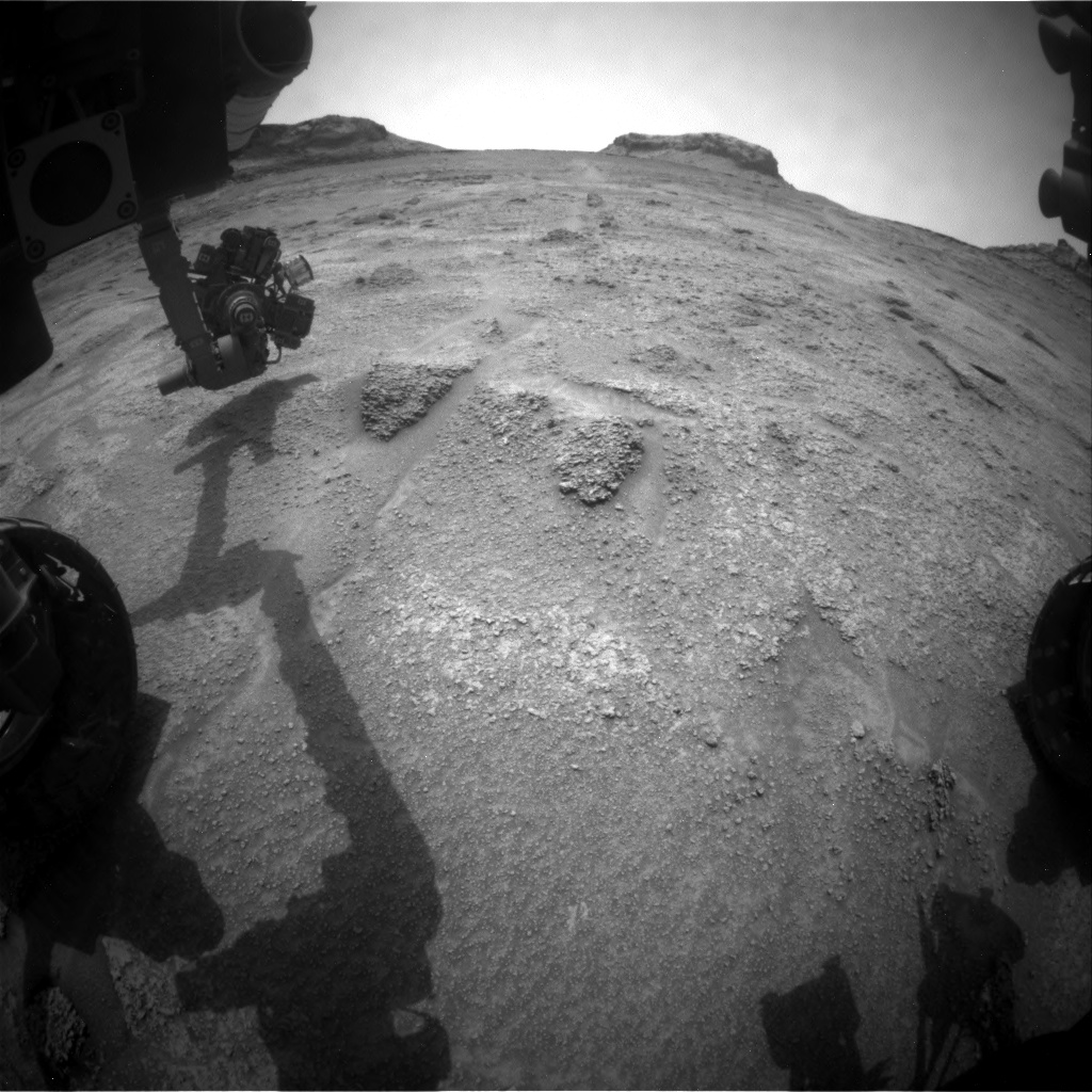 Nasa's Mars rover Curiosity acquired this image using its Front Hazard Avoidance Camera (Front Hazcam) on Sol 3633, at drive 2590, site number 97