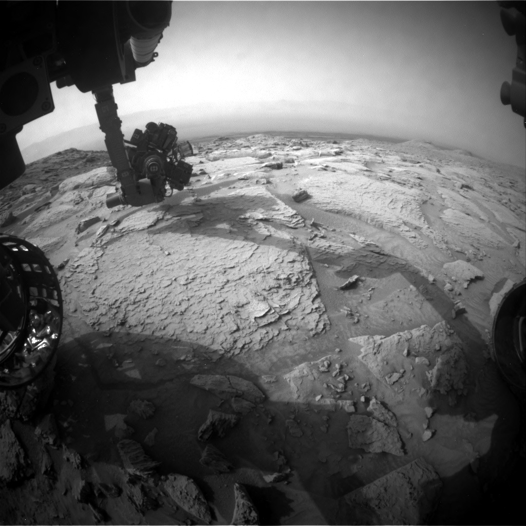 Nasa's Mars rover Curiosity acquired this image using its Front Hazard Avoidance Camera (Front Hazcam) on Sol 3650, at drive 908, site number 98