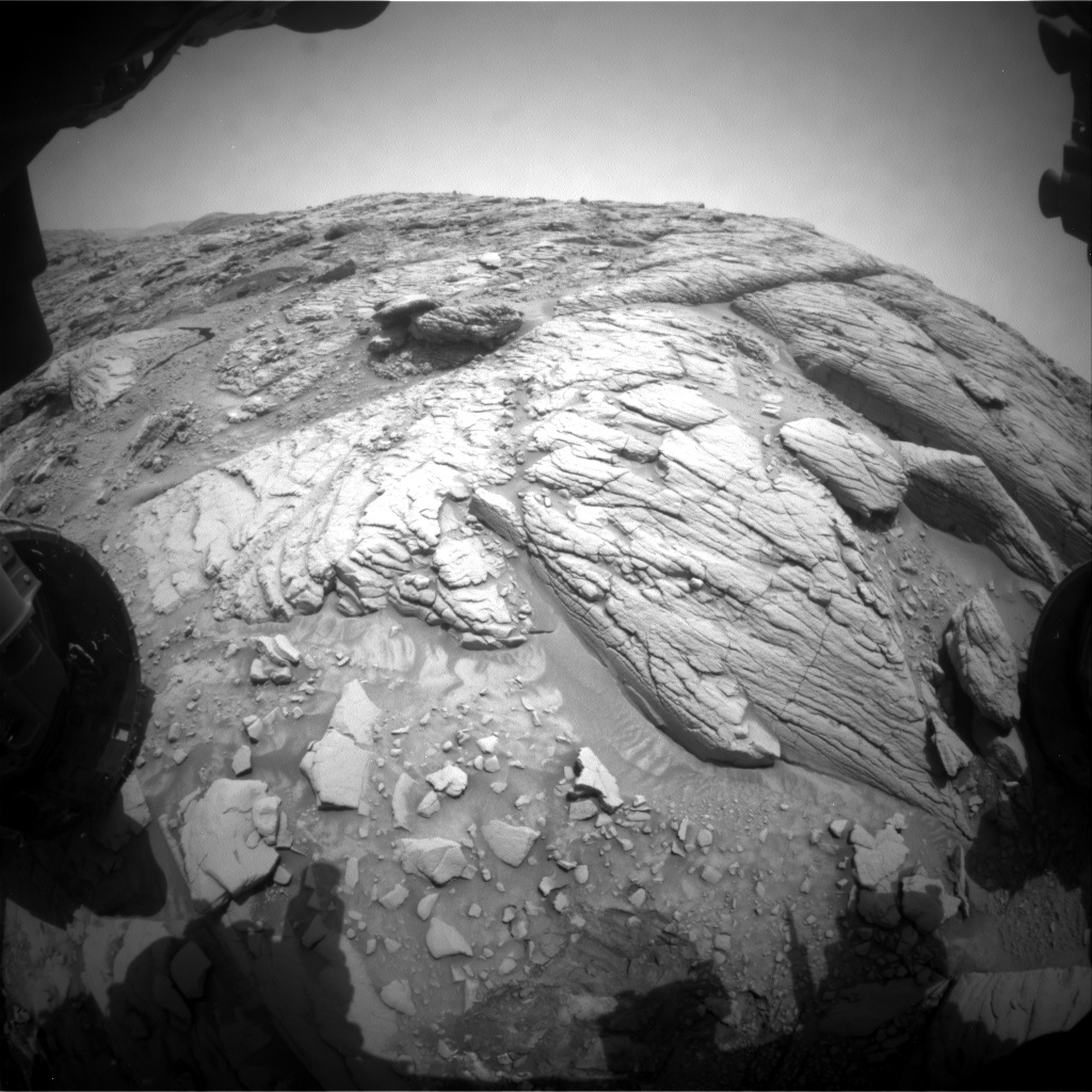 Nasa's Mars rover Curiosity acquired this image using its Front Hazard Avoidance Camera (Front Hazcam) on Sol 3655, at drive 1520, site number 98