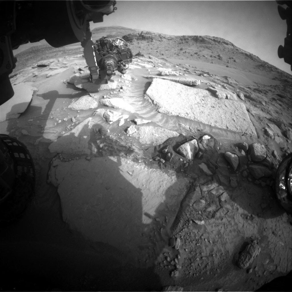 Nasa's Mars rover Curiosity acquired this image using its Front Hazard Avoidance Camera (Front Hazcam) on Sol 3664, at drive 1938, site number 98