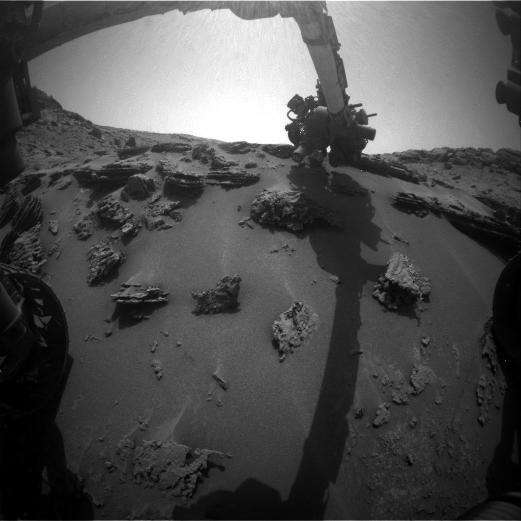 Nasa's Mars rover Curiosity acquired this image using its Front Hazard Avoidance Camera (Front Hazcam) on Sol 3689, at drive 0, site number 99