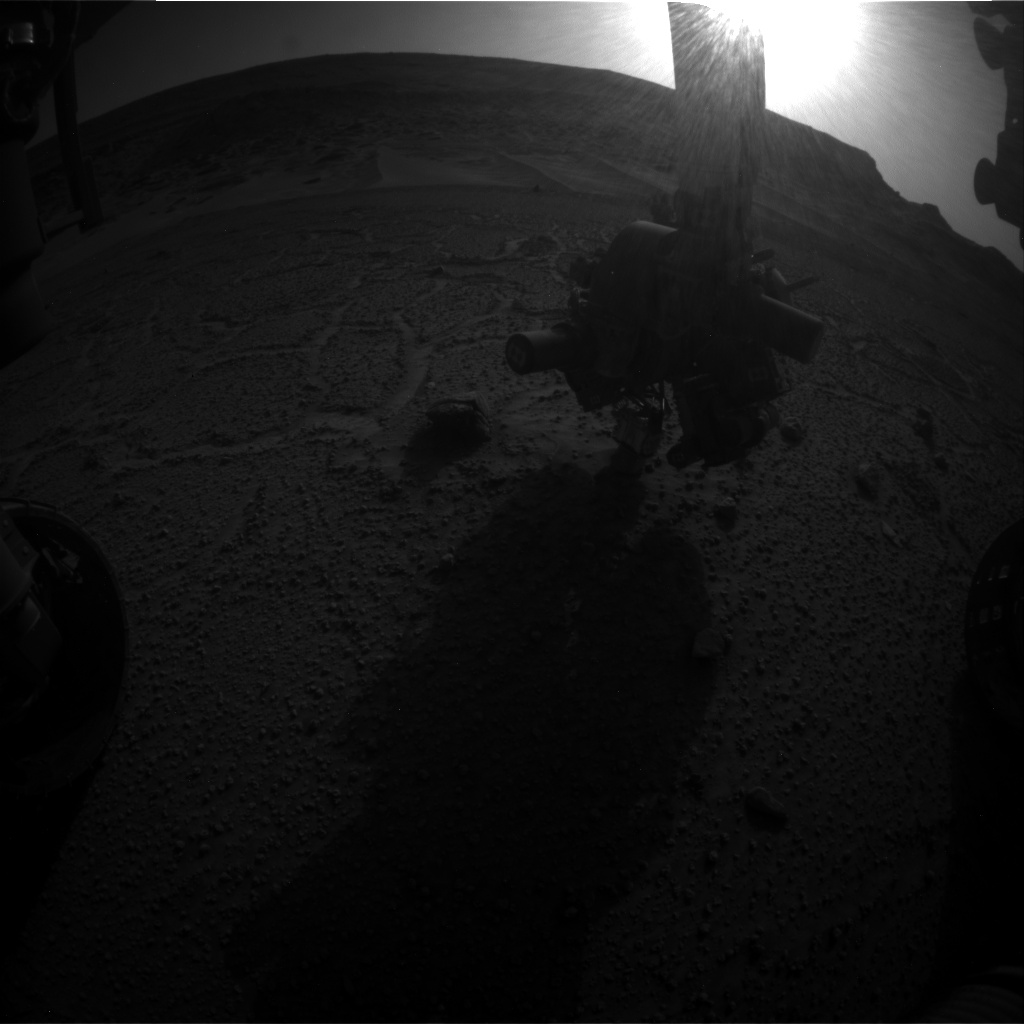 Nasa's Mars rover Curiosity acquired this image using its Front Hazard Avoidance Camera (Front Hazcam) on Sol 3732, at drive 2414, site number 99