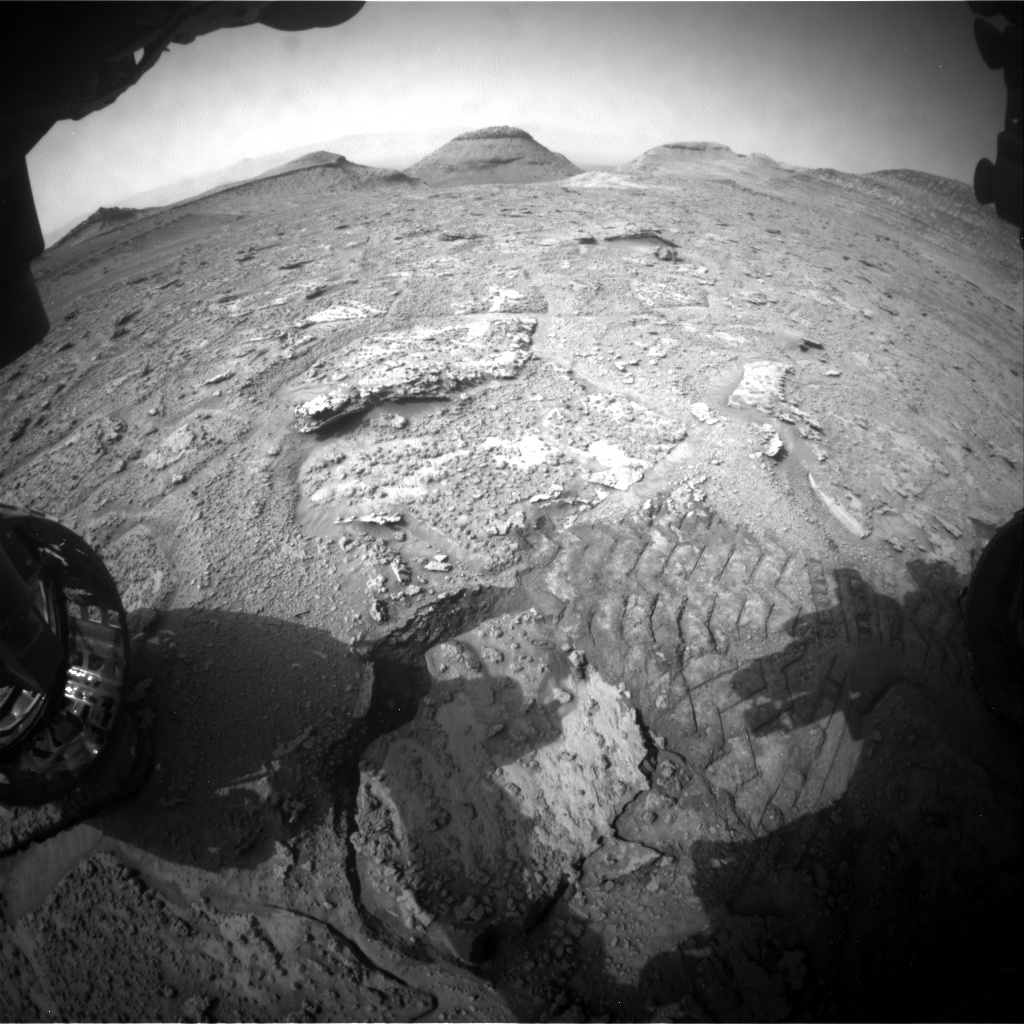 Nasa's Mars rover Curiosity acquired this image using its Front Hazard Avoidance Camera (Front Hazcam) on Sol 3733, at drive 0, site number 100