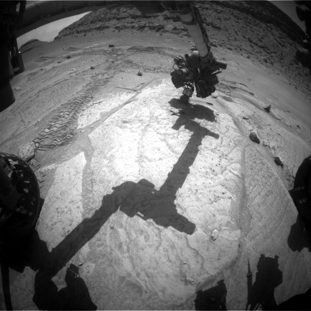 Nasa's Mars rover Curiosity acquired this image using its Front Hazard Avoidance Camera (Front Hazcam) on Sol 3771, at drive 1084, site number 100