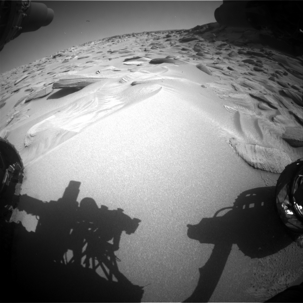Nasa's Mars rover Curiosity acquired this image using its Front Hazard Avoidance Camera (Front Hazcam) on Sol 3781, at drive 1982, site number 100