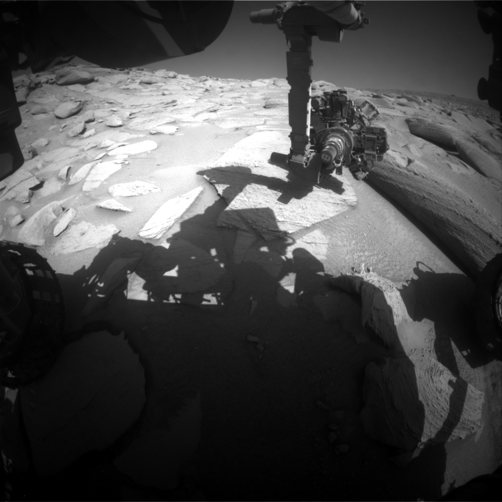 Nasa's Mars rover Curiosity acquired this image using its Front Hazard Avoidance Camera (Front Hazcam) on Sol 3798, at drive 2574, site number 100