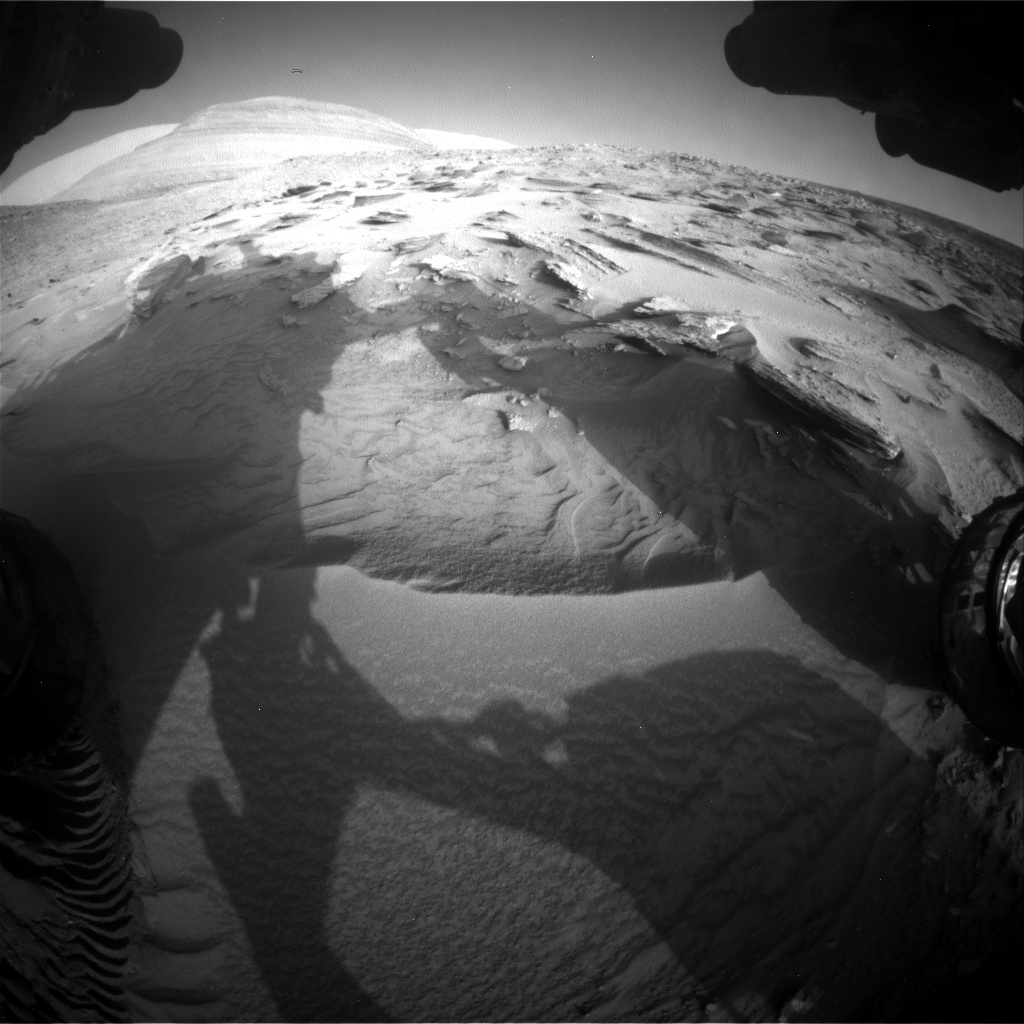 Nasa's Mars rover Curiosity acquired this image using its Front Hazard Avoidance Camera (Front Hazcam) on Sol 3810, at drive 522, site number 101