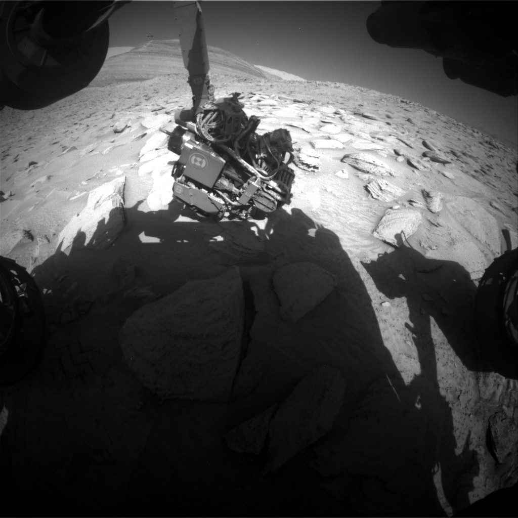 Nasa's Mars rover Curiosity acquired this image using its Front Hazard Avoidance Camera (Front Hazcam) on Sol 3837, at drive 774, site number 101