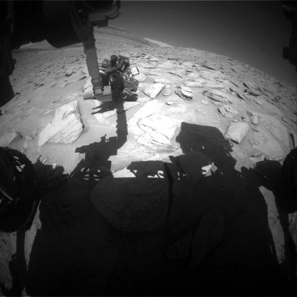 Nasa's Mars rover Curiosity acquired this image using its Front Hazard Avoidance Camera (Front Hazcam) on Sol 3839, at drive 774, site number 101
