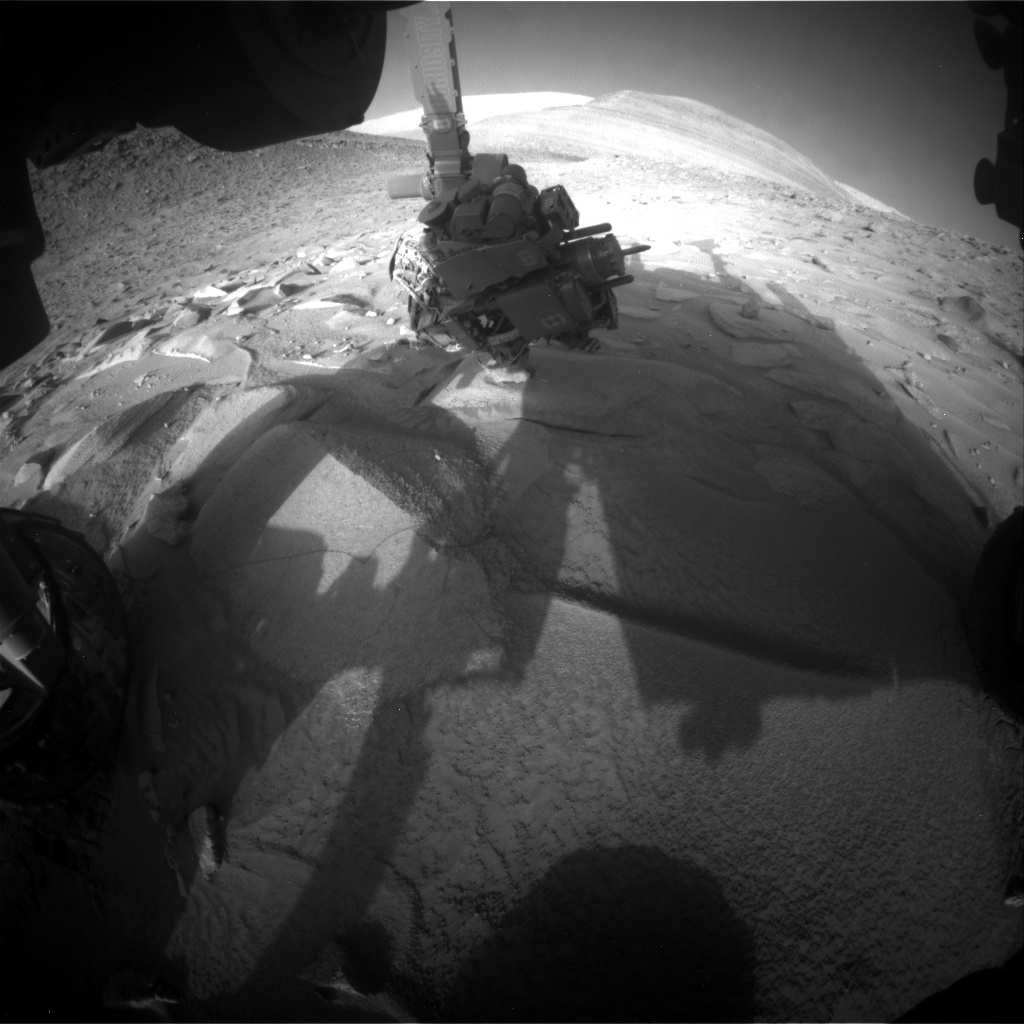 Nasa's Mars rover Curiosity acquired this image using its Front Hazard Avoidance Camera (Front Hazcam) on Sol 3859, at drive 1768, site number 101