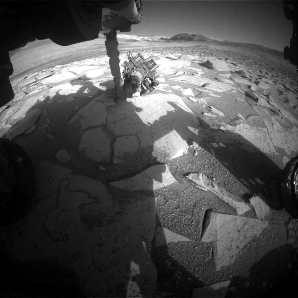 Nasa's Mars rover Curiosity acquired this image using its Front Hazard Avoidance Camera (Front Hazcam) on Sol 3877, at drive 492, site number 102
