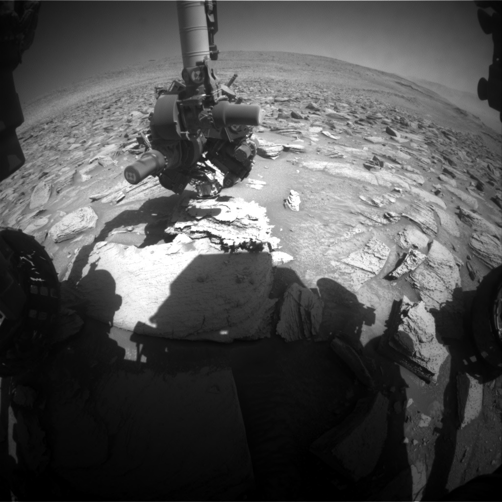 Nasa's Mars rover Curiosity acquired this image using its Front Hazard Avoidance Camera (Front Hazcam) on Sol 3892, at drive 1402, site number 102