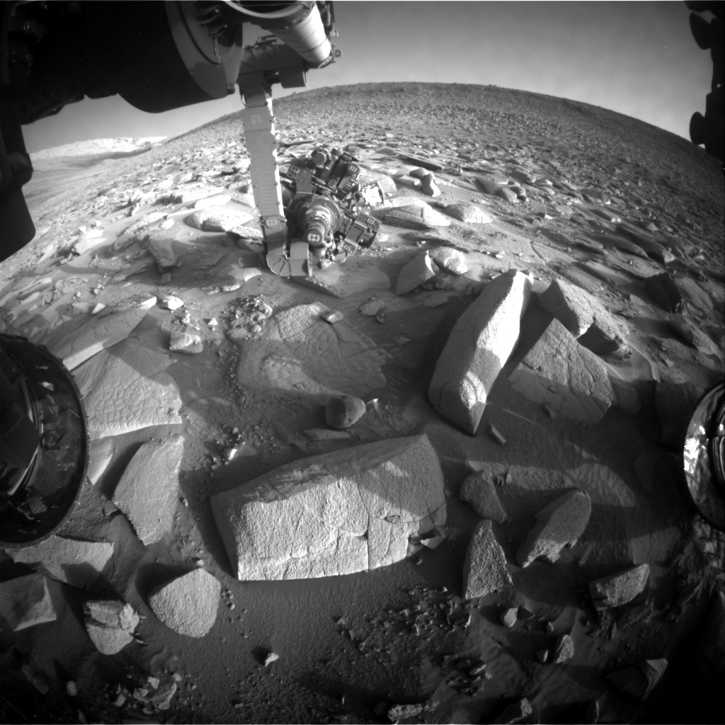 Nasa's Mars rover Curiosity acquired this image using its Front Hazard Avoidance Camera (Front Hazcam) on Sol 3900, at drive 2428, site number 102