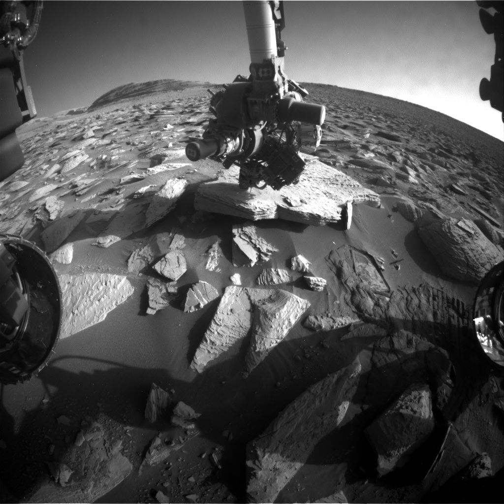 Nasa's Mars rover Curiosity acquired this image using its Front Hazard Avoidance Camera (Front Hazcam) on Sol 3964, at drive 106, site number 105