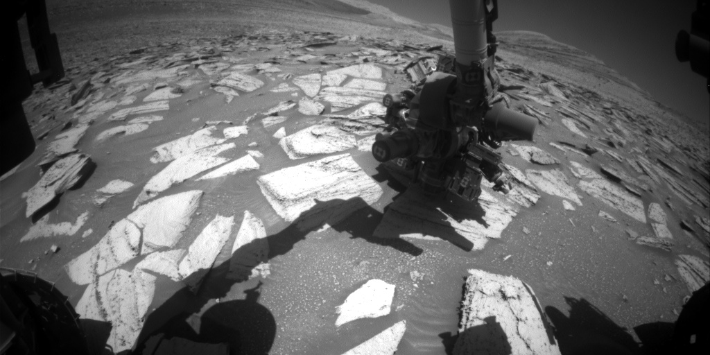 Nasa's Mars rover Curiosity acquired this image using its Front Hazard Avoidance Camera (Front Hazcam) on Sol 3980, at drive 418, site number 105