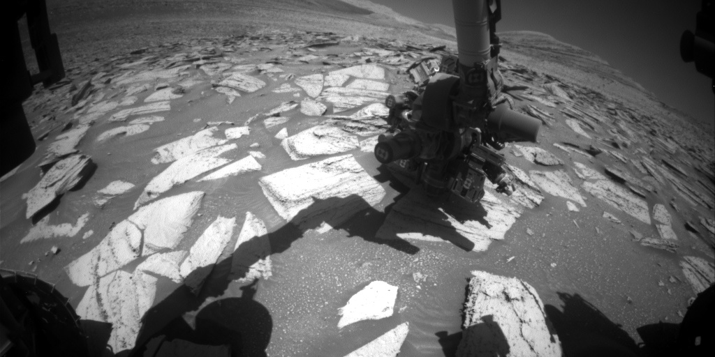 Nasa's Mars rover Curiosity acquired this image using its Front Hazard Avoidance Camera (Front Hazcam) on Sol 3980, at drive 418, site number 105