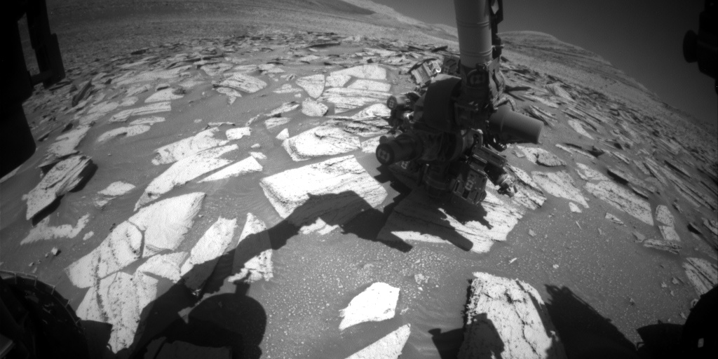 Nasa's Mars rover Curiosity acquired this image using its Front Hazard Avoidance Camera (Front Hazcam) on Sol 3980, at drive 418, site number 105