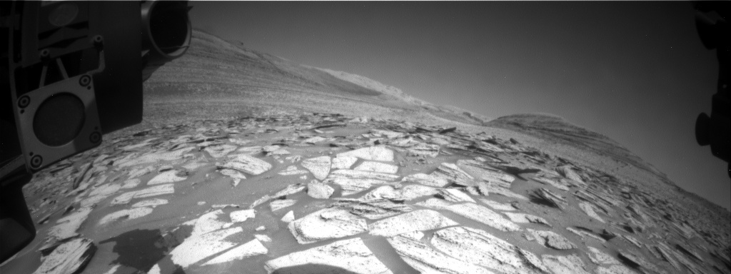 Nasa's Mars rover Curiosity acquired this image using its Front Hazard Avoidance Camera (Front Hazcam) on Sol 4003, at drive 418, site number 105