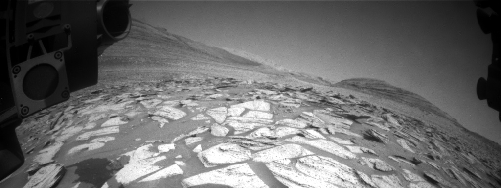 Nasa's Mars rover Curiosity acquired this image using its Front Hazard Avoidance Camera (Front Hazcam) on Sol 4007, at drive 418, site number 105