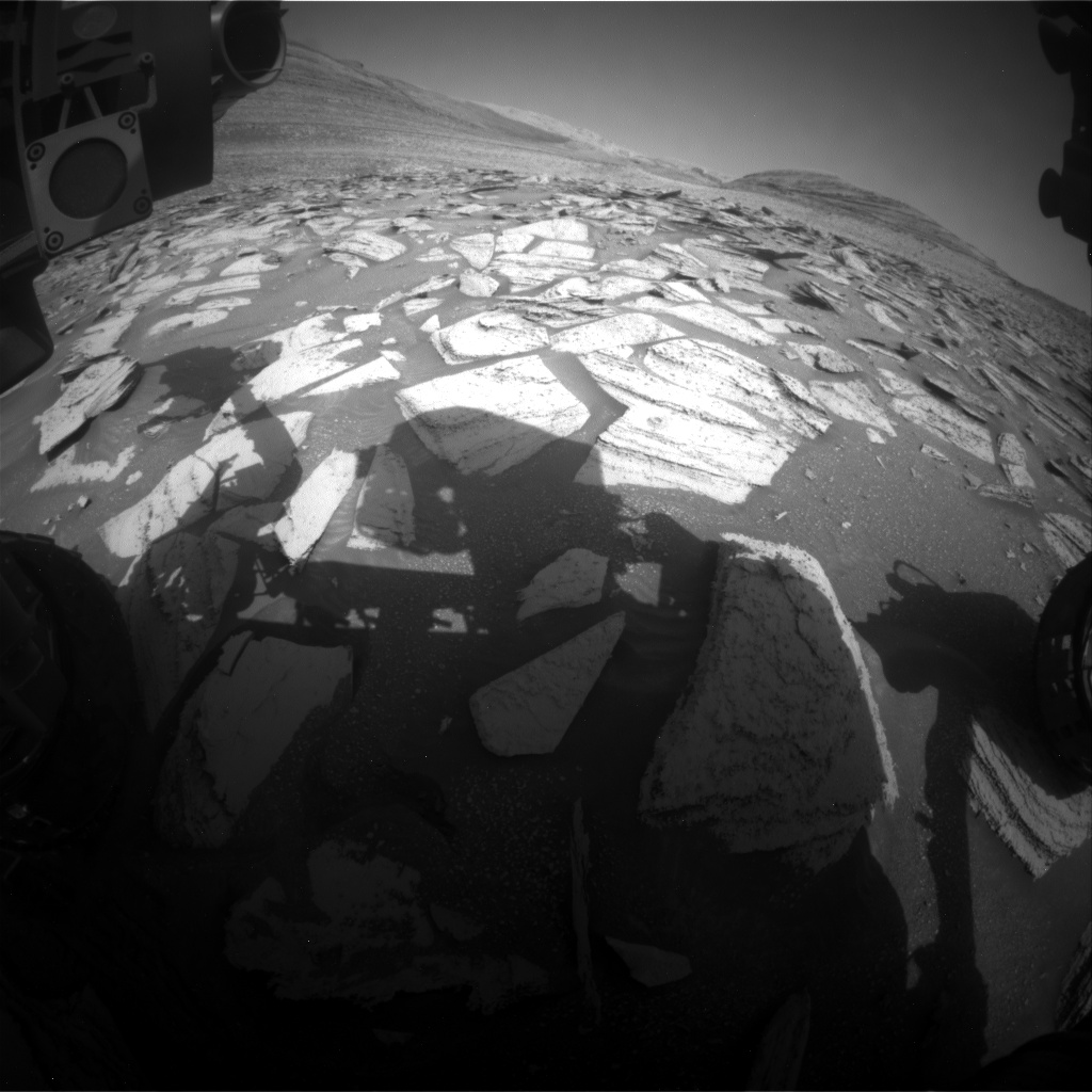Nasa's Mars rover Curiosity acquired this image using its Front Hazard Avoidance Camera (Front Hazcam) on Sol 4010, at drive 418, site number 105