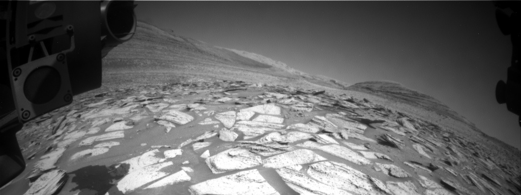 Nasa's Mars rover Curiosity acquired this image using its Front Hazard Avoidance Camera (Front Hazcam) on Sol 4015, at drive 418, site number 105