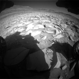 Nasa's Mars rover Curiosity acquired this image using its Front Hazard Avoidance Camera (Front Hazcam) on Sol 4489, at drive 1350, site number 114