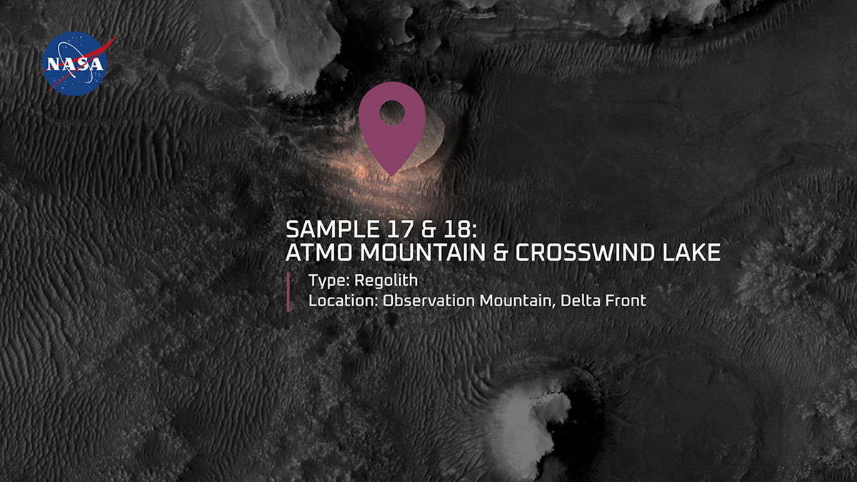 Watch video for Meet the Mars Samples: Atmo Mountain and Crosswind Lake (Samples 17 and 18)
