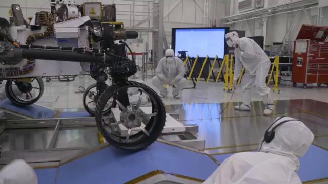 Watch video for First Drive Test of NASA’s Mars 2020 Rover