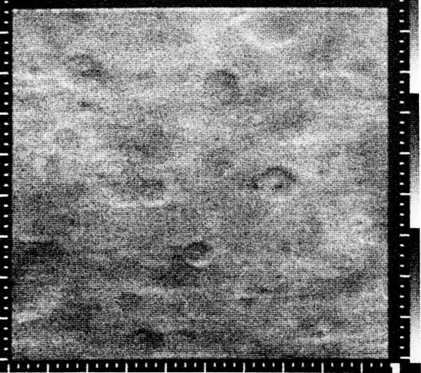 Mariner 4 photo of Heavily cratered area in western Memnonia Fossae on ...