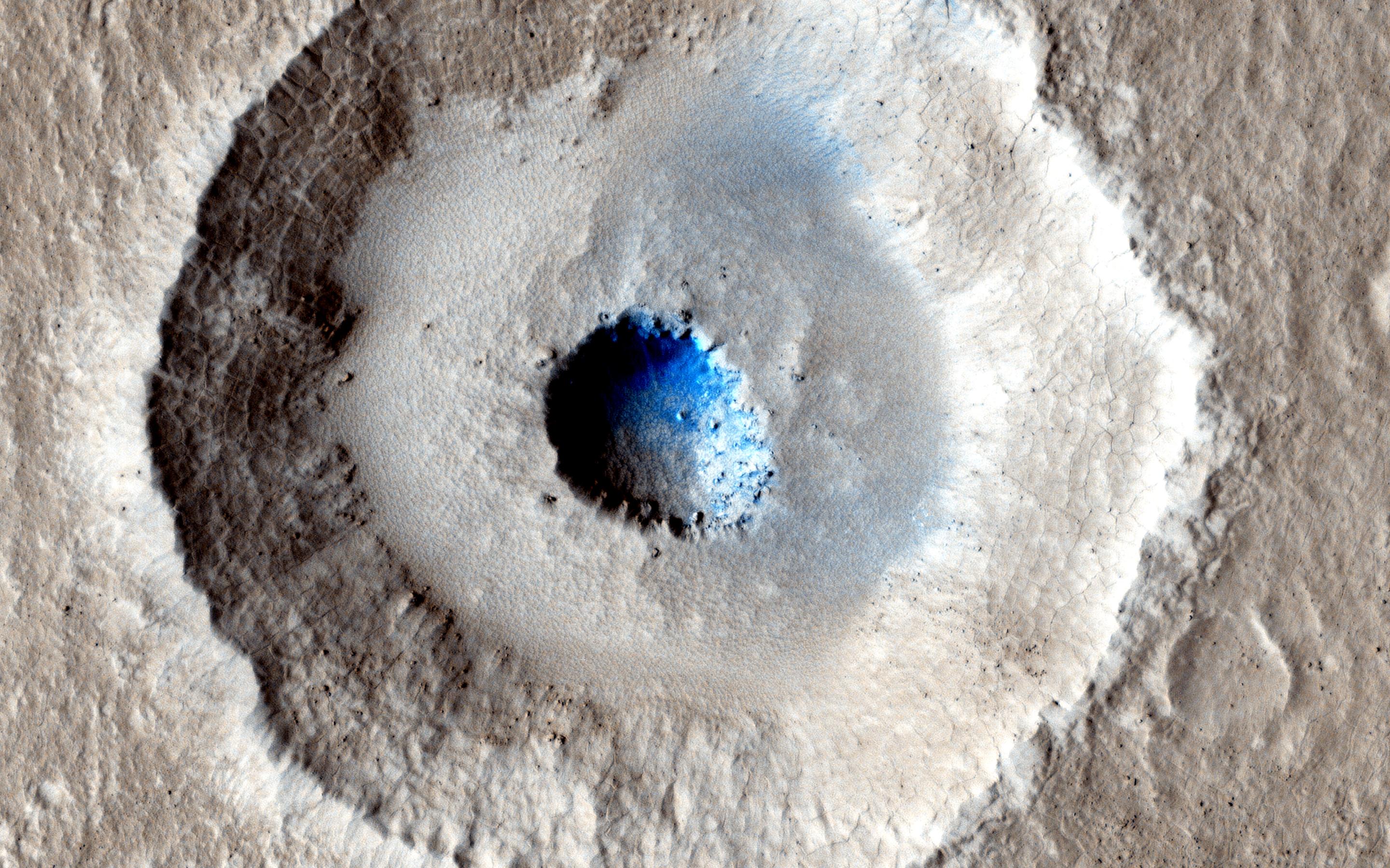 Craters in an Icy Surface – NASA Mars Exploration