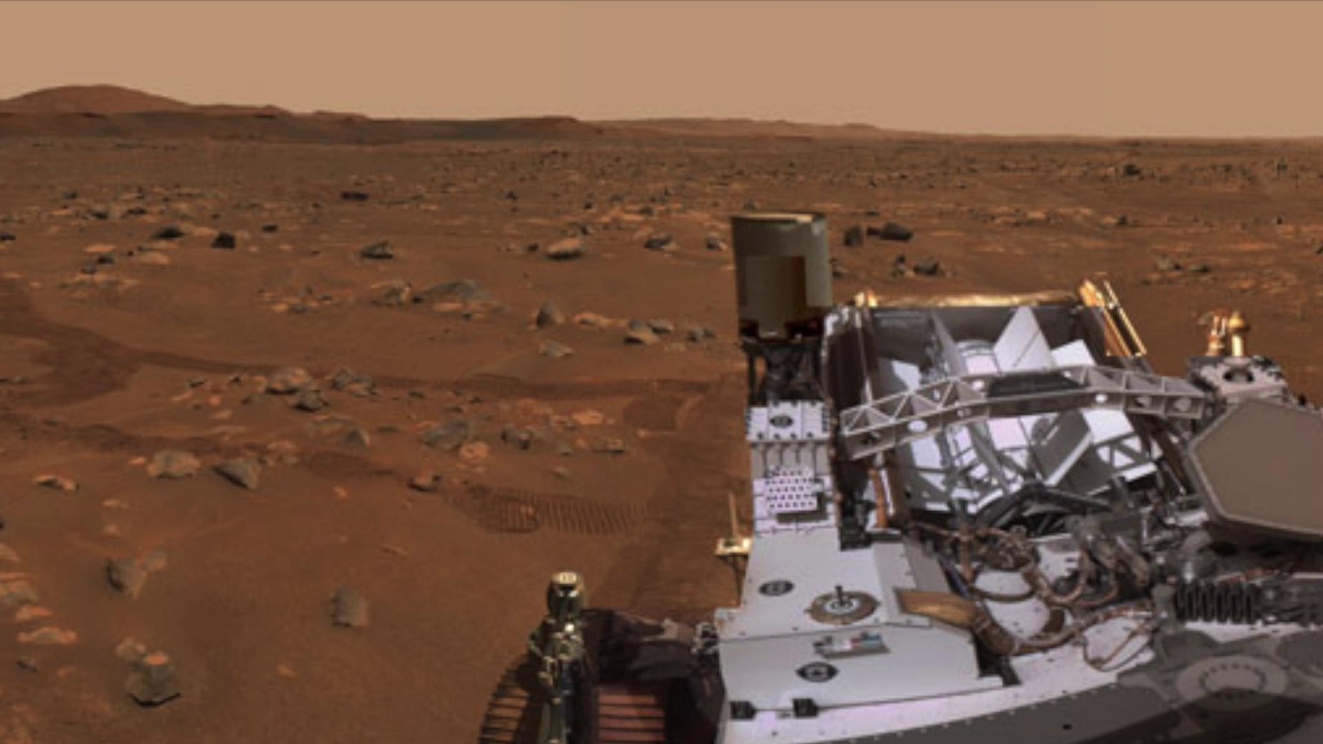slide 1 -   Mastcam-Z's 360-degree View of "Van Zyl Overlook"