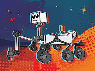This illustration depicts NASA's next Mars rover, which launches in 2020.