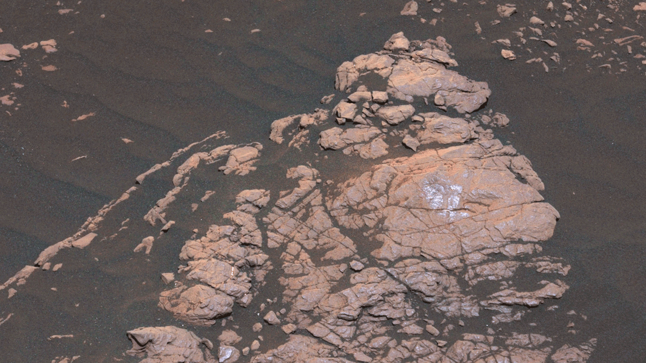 The Mast Camera, or Mastcam, on NASA's Curiosity Mars rover captured this set of images before and after it drilled a rock nicknamed "Aberlady."