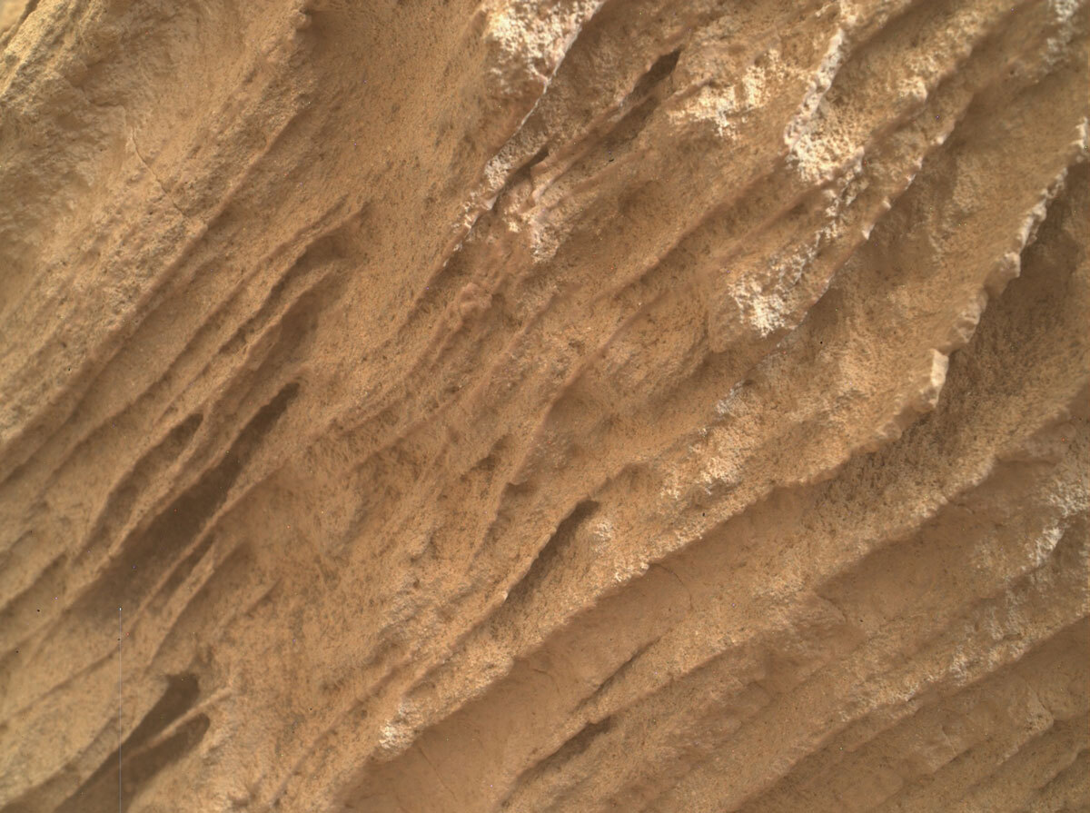 NASA's Mars rover Curiosity acquired this image using its Mars Hand Lens Imager (MAHLI), located on the turret at the end of the rover's robotic arm, on February 2, 2022, Sol 3374 of the Mars Science Laboratory Mission, at 00:54:34 UTC.