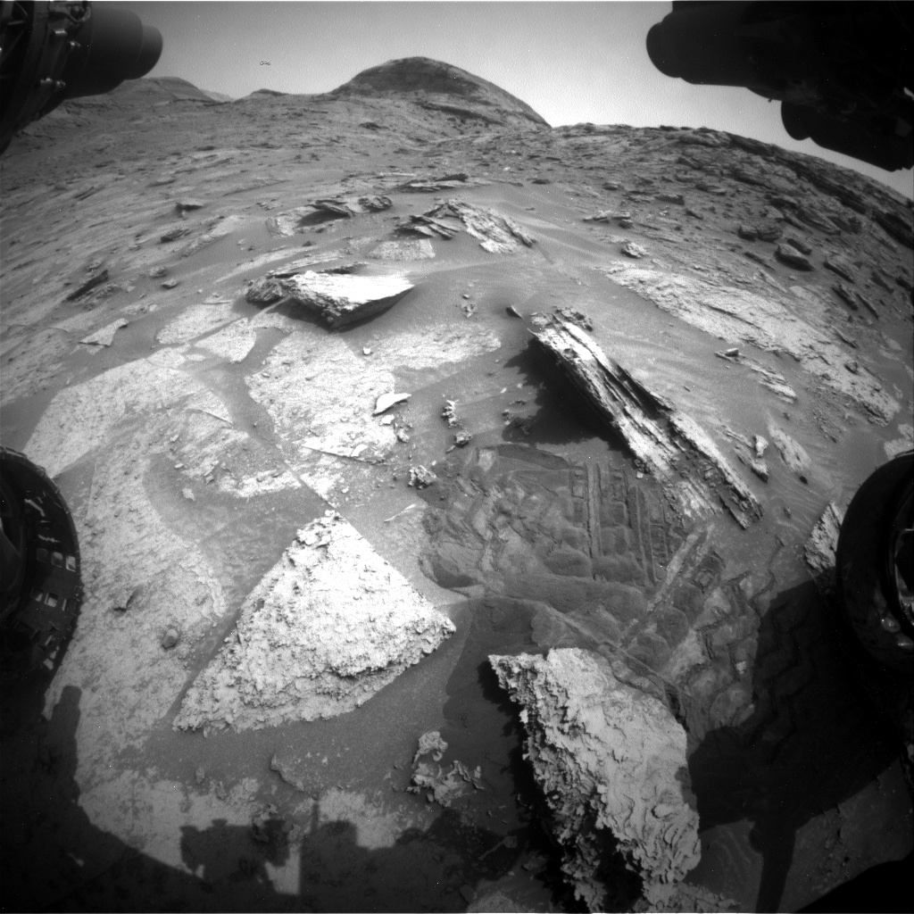 This image was taken by Front Hazard Avoidance Camera (Front Hazcam) onboard NASA's Mars rover Curiosity on Sol 3461.