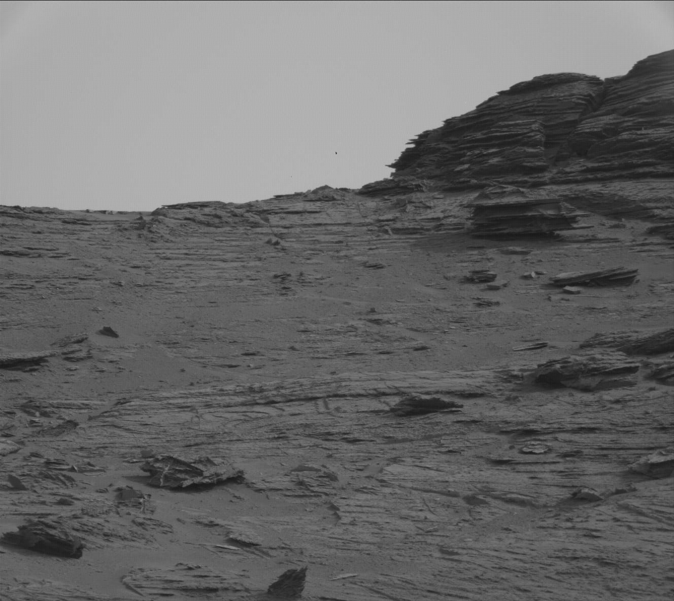Mastcam image, showing some of our surroundings.