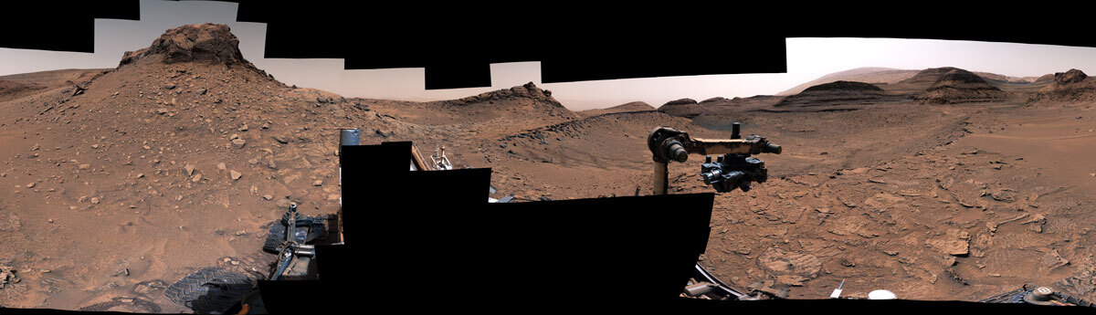 [[DEEPZOOM||27294||||||Curiosity's 360-Degree View of 'Marker Band Valley': NASA’s Curiosity Mars rover used its Mastcam to capture this 360-degree panorama of “Marker Band Valley” on Dec. 16, 2022, the 3,684th Martian day, or sol, of the mission. NASA/JPL-Caltech/MSSS. Download image ›
To interact: Use the controls in the top left (or pinch) to zoom in and out of the image. Click (or touch) and drag your cursor to move around in the image.

||column-width]]