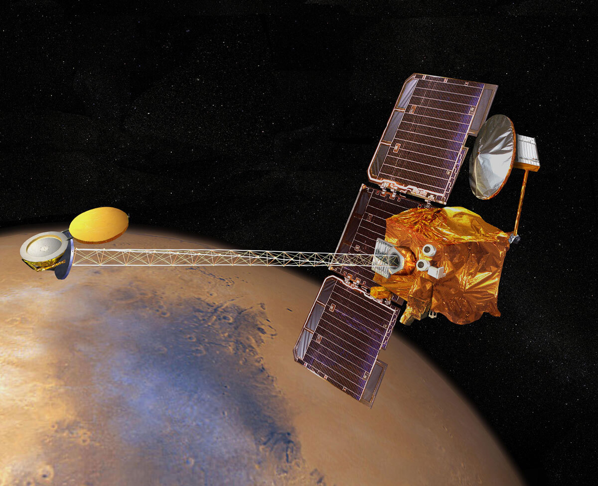 Artist's concept of 2001 Mars Odyssey spacecraft