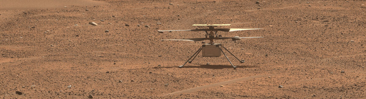 This view of NASA’s Ingenuity Mars Helicopter was generated using data collected by the Mastcam-Z instrument aboard the agency’s Perseverance Mars rover on Aug. 2, 2023, the 871st Martian day, or sol, of the mission, one day before the rotorcraft’s 54th flight.