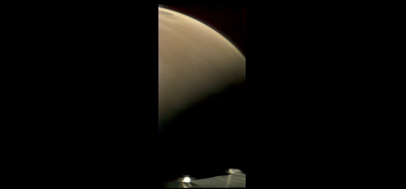 This is a selfie of the MAVEN spacecraft with Mars in the background.