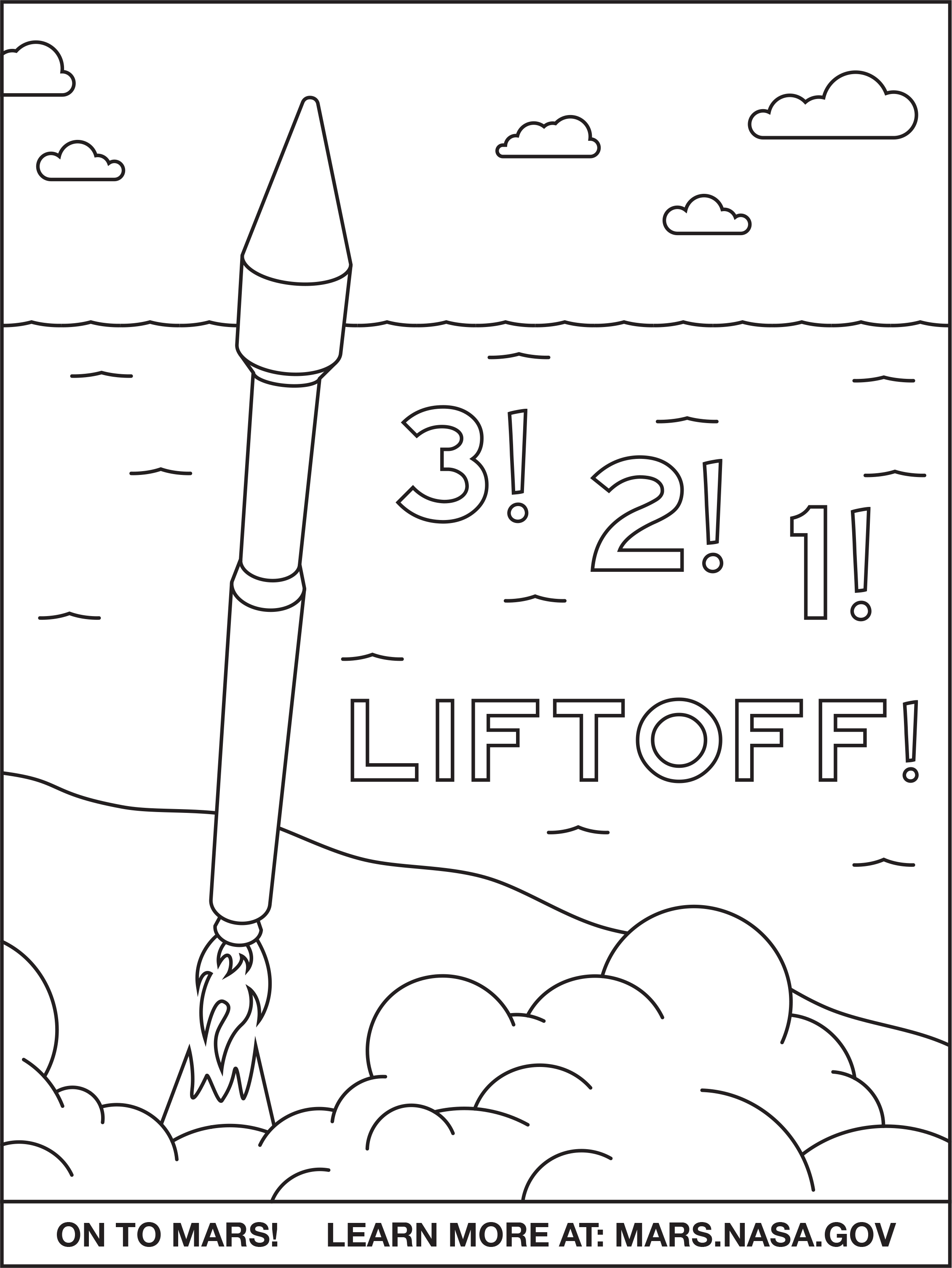 Coloring sheet of the Atlas rocket