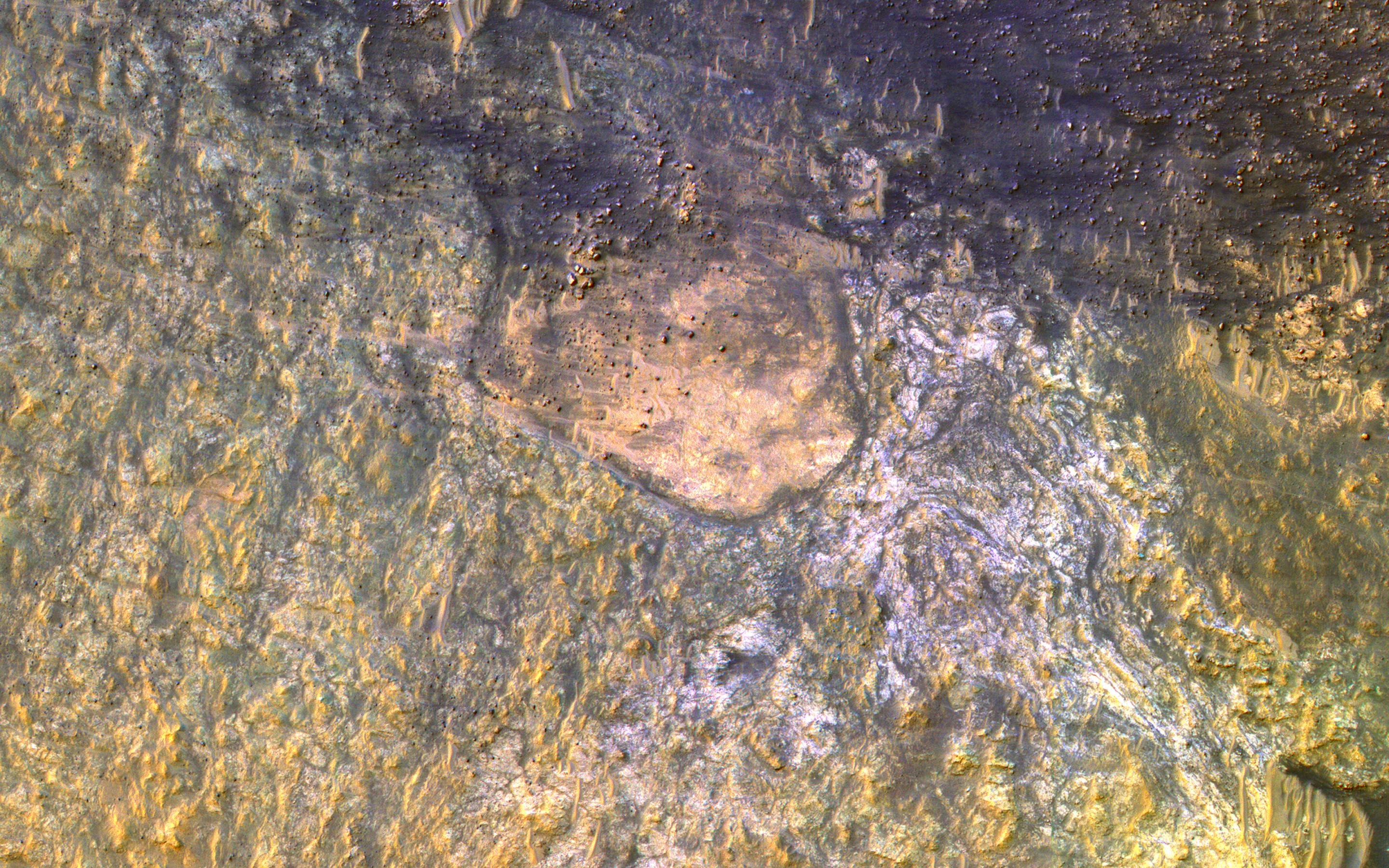 This image acquired on January 27, 2019 by NASAs Mars Reconnaissance Orbiter, shows the inside of Kaiser Crater.