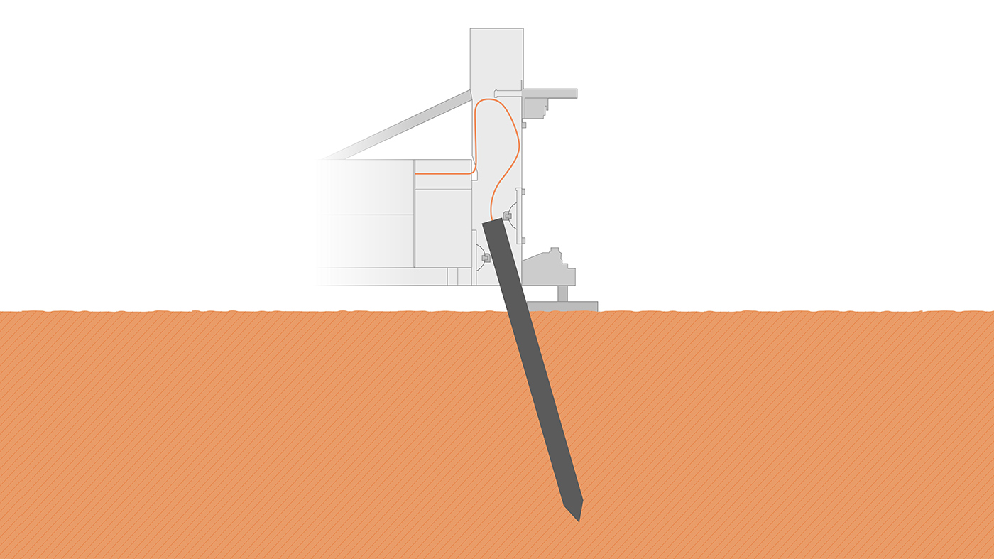 The self-hammering mole, part of the Heat Flow and Physical Properties Package (HP3) on NASA's InSight lander, was only partially buried in the soil of Mars as of early June 2019, as shown in this illustration.