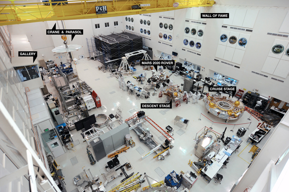 High Bay 1 clean room within the Spacecraft Assembly Facility at JPL 
