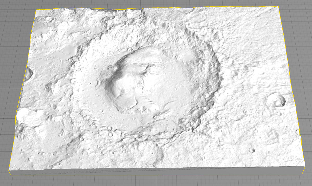 Curiosity’s Landing Site: Topographic Model of Gale Crater