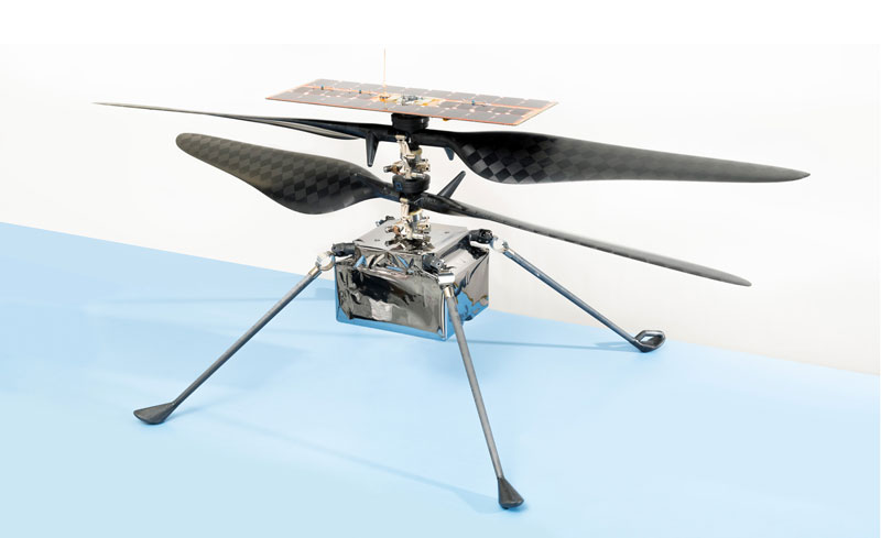 The flight model of NASA's Ingenuity Mars Helicopter.